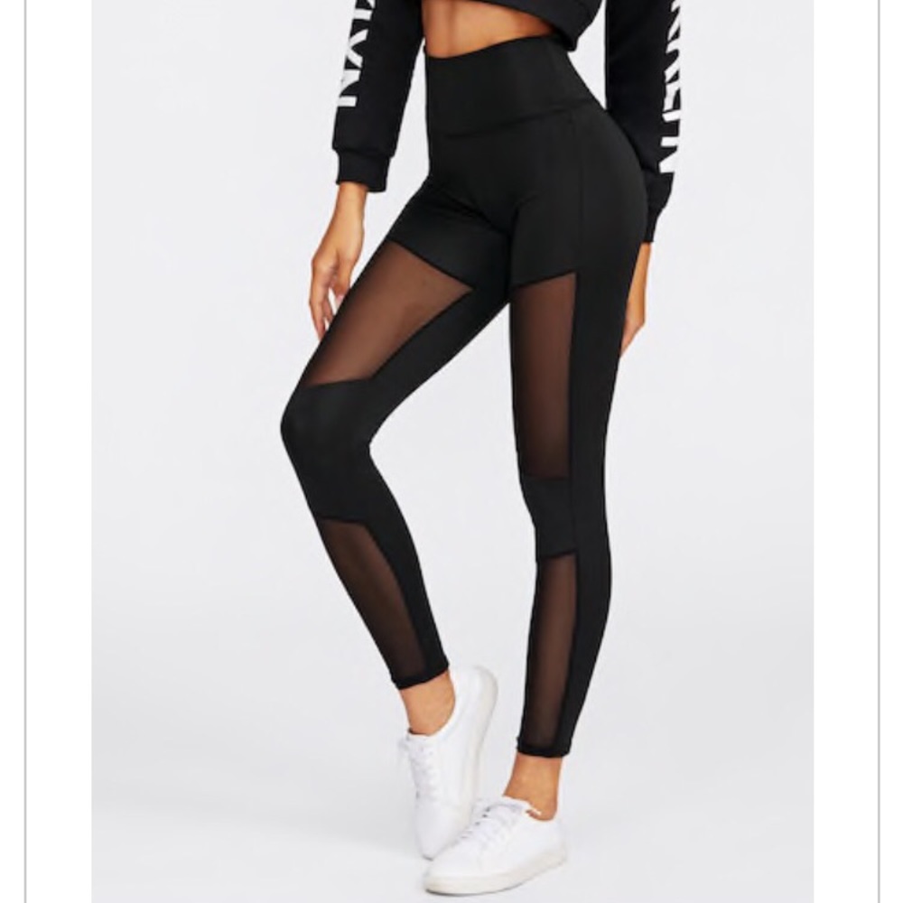 Black Mesh Leggings